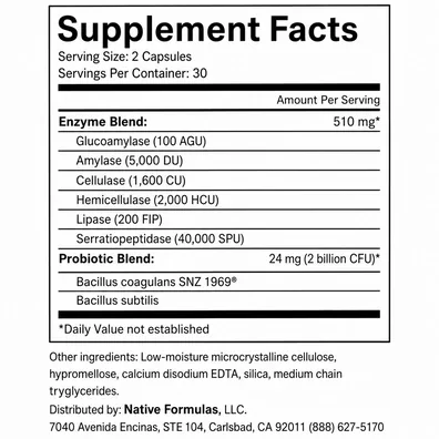 Restore 3 supplement facts panel